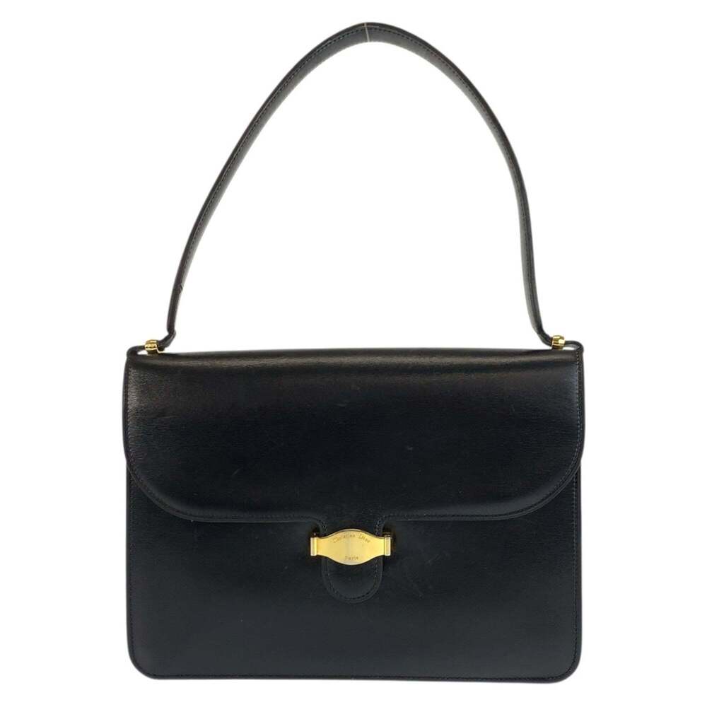 CHRISTIAN DIOR Vintage Black Leather Shoulder Bag - Picture 1 of 10